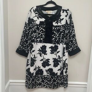 Michael Kors Black and White Floral Dress
